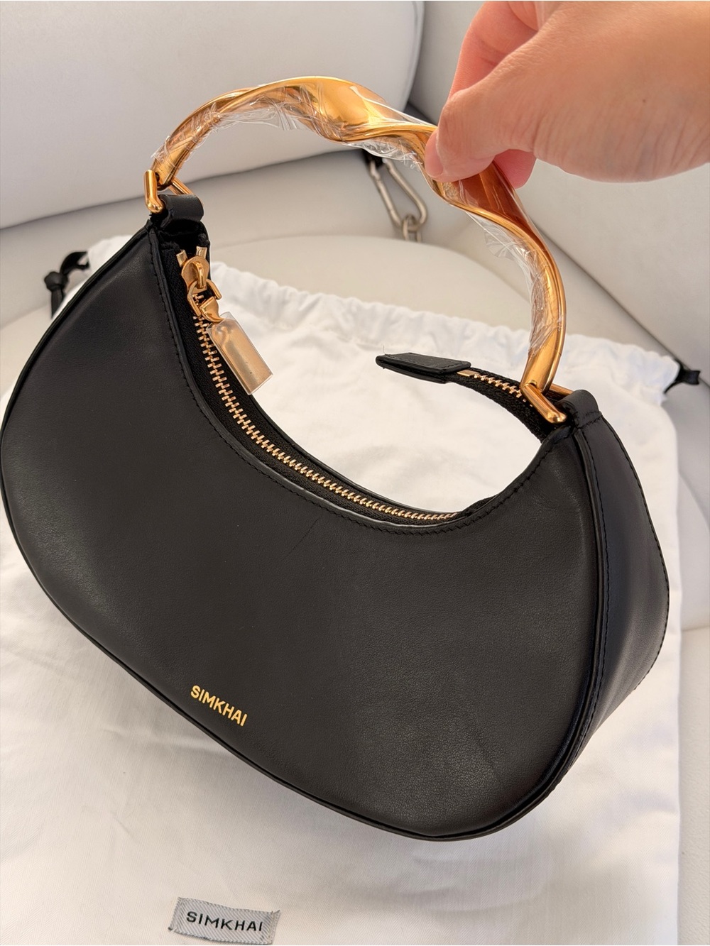 Simkhai Nixi Twist Leather Top-Handle Bag - Picture 4 of 6